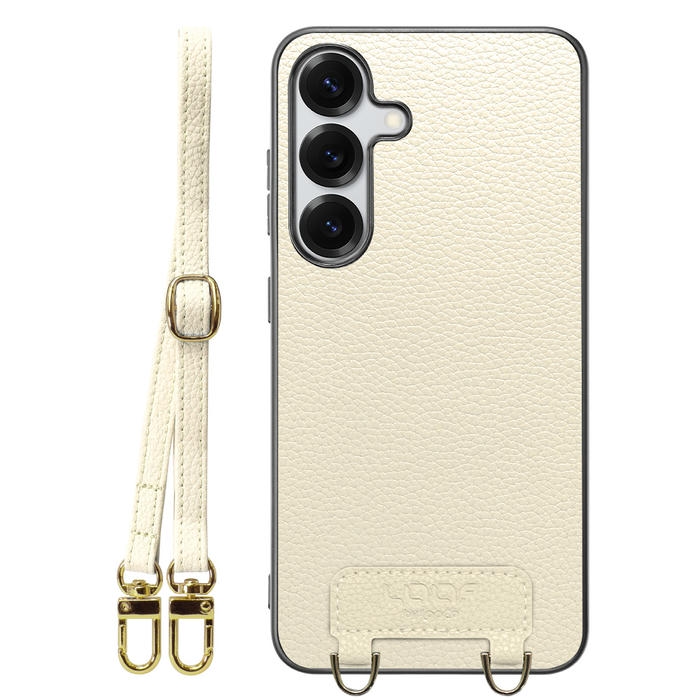 [ LOOF LUXURY-SHELL SHOULDER ] Galaxy S25 SC-51F ショルダーストラップ付き シンプルでスマート 本革 シェル型ケース ショルダー ストラップ スマホショルダー [ Galaxy S25 ]