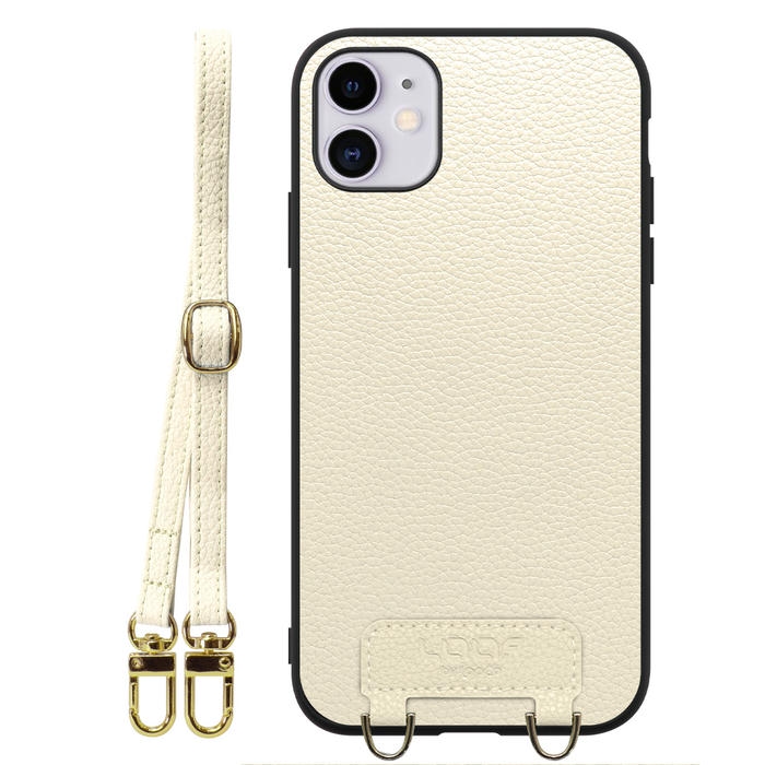 [ LOOF LUXURY-SHELL SHOULDER ] iPhone 11 iPhone11 ショルダーストラップ付き シンプルでスマート 本革 シェル型ケース ショルダー ストラップ スマホショルダー [ iPhone 11 ]