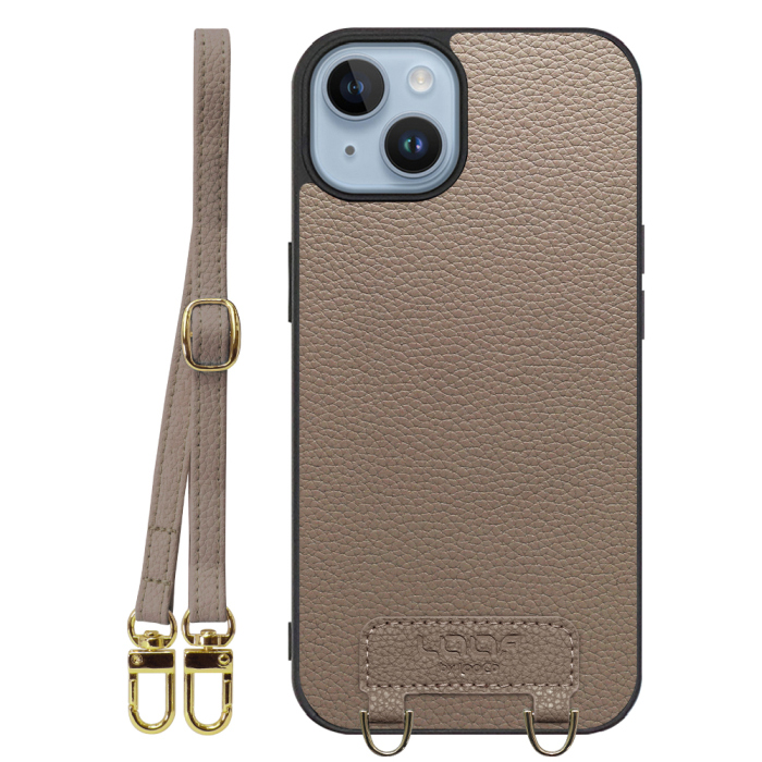 [ LOOF LUXURY-SHELL SHOULDER ] iPhone 14 iphone14 ショルダーストラップ付き シンプルでスマート 本革 シェル型ケース ショルダー ストラップ スマホショルダー [ iPhone 14 ]