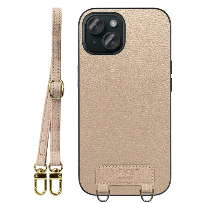 [ LOOF LUXURY-SHELL SHOULDER ] iPhone 15 iPhone15 アイフォン15 iPhone 15 アイフォン 15 ショルダーストラップ付き シンプルでスマート 本革 シェル型ケース ショルダー ストラップ スマホショルダー [ iPhone 15 ]
