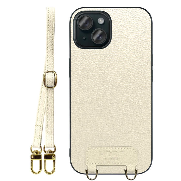 [ LOOF LUXURY-SHELL SHOULDER ] iPhone 15 iPhone15 アイフォン15 iPhone 15 アイフォン 15 ショルダーストラップ付き シンプルでスマート 本革 シェル型ケース ショルダー ストラップ スマホショルダー [ iPhone 15 ]