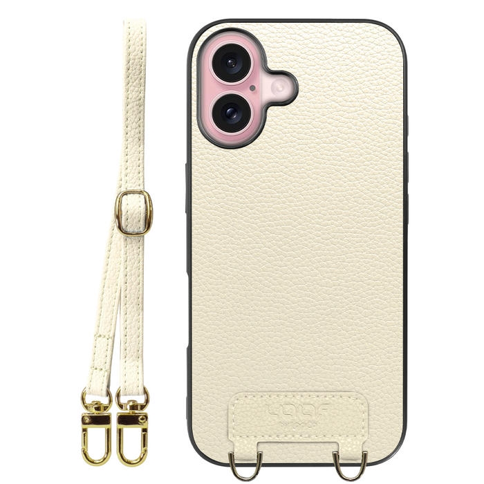 [ LOOF LUXURY-SHELL SHOULDER ] iPhone 16 iPhone16 アイフォン16 iPhone 16 アイフォン 16 ショルダーストラップ付き シンプルでスマート 本革 シェル型ケース ショルダー ストラップ スマホショルダー [ iPhone 16 ]