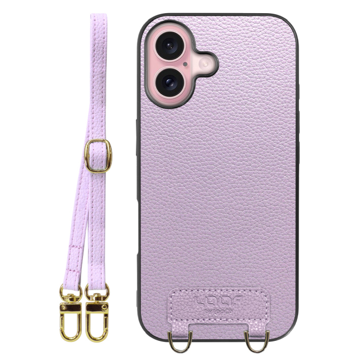 [ LOOF LUXURY-SHELL SHOULDER ] iPhone 16 iPhone16 アイフォン16 iPhone 16 アイフォン 16 ショルダーストラップ付き シンプルでスマート 本革 シェル型ケース ショルダー ストラップ スマホショルダー [ iPhone 16 ]