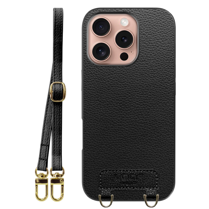 [ LOOF LUXURY-SHELL SHOULDER ] iPhone 16 Pro iPhone16 Pro アイフォン16 プロ ショルダーストラップ付き シンプルでスマート 本革 シェル型ケース ショルダー ストラップ スマホショルダー [ iPhone 16 Pro ]