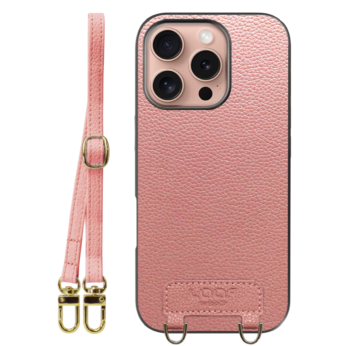 [ LOOF LUXURY-SHELL SHOULDER ] iPhone 16 Pro iPhone16 Pro アイフォン16 プロ ショルダーストラップ付き シンプルでスマート 本革 シェル型ケース ショルダー ストラップ スマホショルダー [ iPhone 16 Pro ]