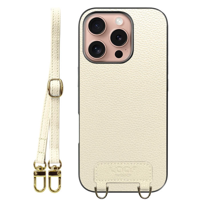 [ LOOF LUXURY-SHELL SHOULDER ] iPhone 16 Pro iPhone16 Pro アイフォン16 プロ ショルダーストラップ付き シンプルでスマート 本革 シェル型ケース ショルダー ストラップ スマホショルダー [ iPhone 16 Pro ]