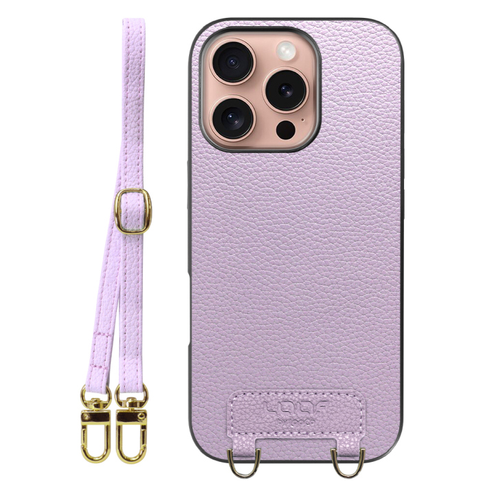 [ LOOF LUXURY-SHELL SHOULDER ] iPhone 16 Pro iPhone16 Pro アイフォン16 プロ ショルダーストラップ付き シンプルでスマート 本革 シェル型ケース ショルダー ストラップ スマホショルダー [ iPhone 16 Pro ]