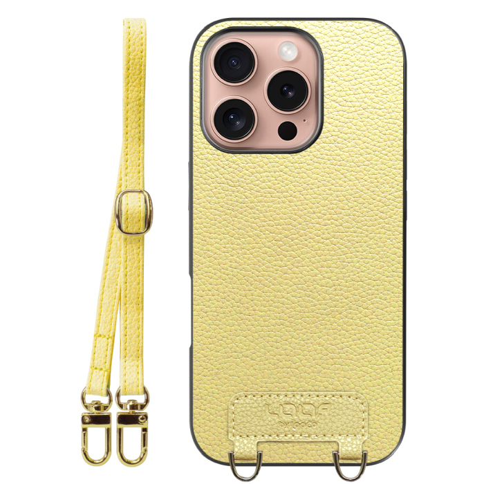 [ LOOF LUXURY-SHELL SHOULDER ] iPhone 16 Pro iPhone16 Pro アイフォン16 プロ ショルダーストラップ付き シンプルでスマート 本革 シェル型ケース ショルダー ストラップ スマホショルダー [ iPhone 16 Pro ]