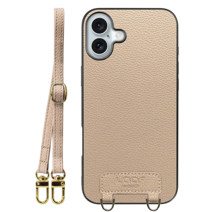 [ LOOF LUXURY-SHELL SHOULDER ] iPhone 16 Plus iPhone16 Plus アイフォン16 プラス  ショルダーストラップ付き シンプルでスマート 本革 シェル型ケース ショルダー ストラップ スマホショルダー [ iPhone 16 Plus ]