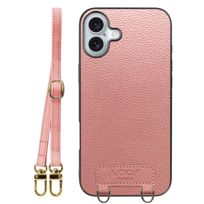 [ LOOF LUXURY-SHELL SHOULDER ] iPhone 16 Plus iPhone16 Plus アイフォン16 プラス  ショルダーストラップ付き シンプルでスマート 本革 シェル型ケース ショルダー ストラップ スマホショルダー [ iPhone 16 Plus ]