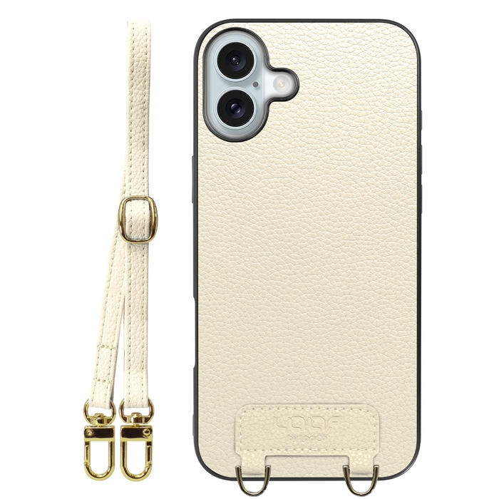 [ LOOF LUXURY-SHELL SHOULDER ] iPhone 16 Plus iPhone16 Plus アイフォン16 プラス  ショルダーストラップ付き シンプルでスマート 本革 シェル型ケース ショルダー ストラップ スマホショルダー [ iPhone 16 Plus ]