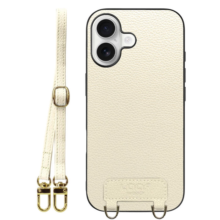 [ LOOF LUXURY-SHELL SHOULDER ] iPhone 17 iPhone17 アイフォン17 iPhone 17 アイフォン 17 ショルダーストラップ付き シンプルでスマート 本革 シェル型ケース ショルダー ストラップ スマホショルダー [ iPhone 17 用 ]