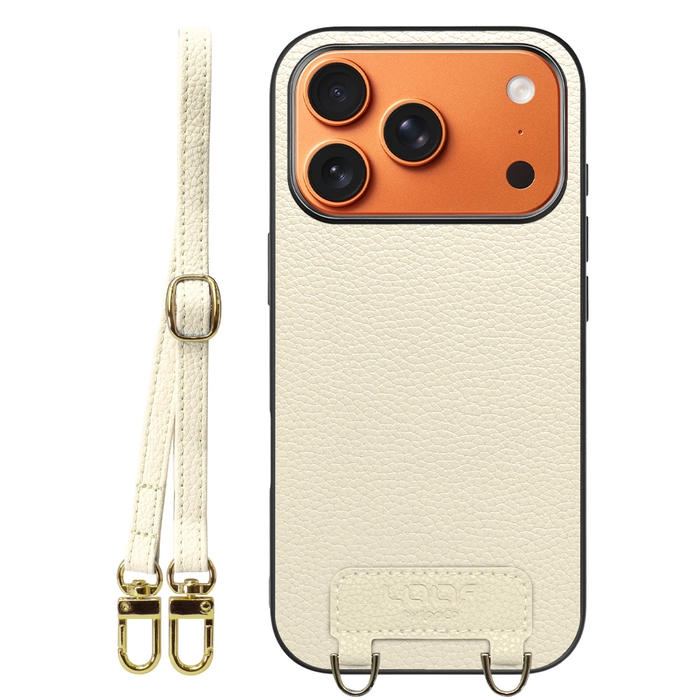 [ LOOF LUXURY-SHELL SHOULDER ] iPhone 17 Pro iPhone17 Pro アイフォン17 プロ ショルダーストラップ付き シンプルでスマート 本革 シェル型ケース ショルダー ストラップ スマホショルダー [ iPhone 17 Pro 用 ]