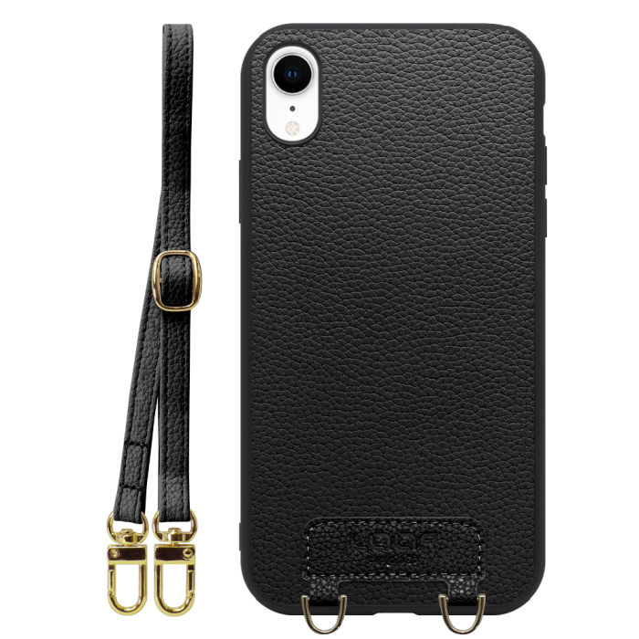 [ LOOF LUXURY-SHELL SHOULDER ] iPhone XR iPhonexr ショルダーストラップ付き シンプルでスマート 本革 シェル型ケース ショルダー ストラップ スマホショルダー [ iPhone XR ]