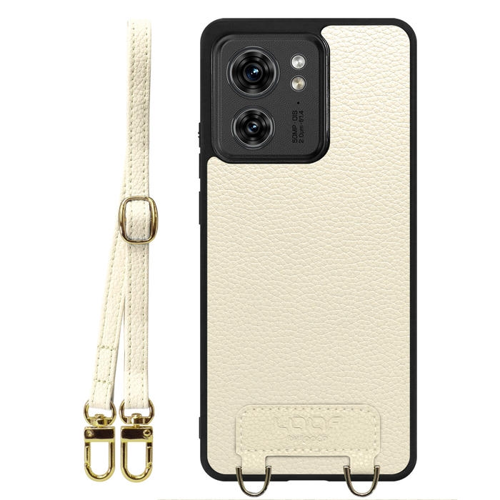 [ LOOF LUXURY-SHELL SHOULDER ] motorola edge 40  ショルダーストラップ付き シンプルでスマート 本革 シェル型ケース ショルダー ストラップ スマホショルダー [ motorola edge 40 ]