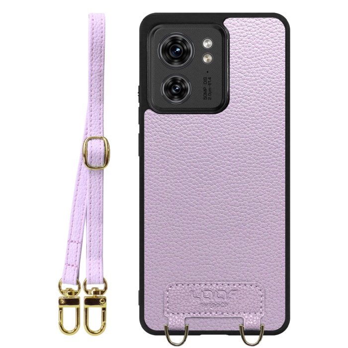 [ LOOF LUXURY-SHELL SHOULDER ] motorola edge 40  ショルダーストラップ付き シンプルでスマート 本革 シェル型ケース ショルダー ストラップ スマホショルダー [ motorola edge 40 ]