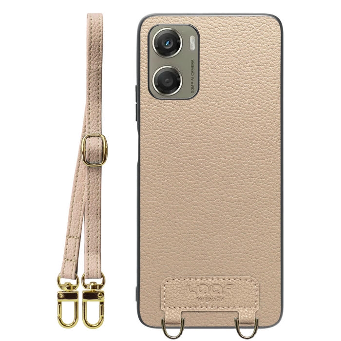 [ LOOF LUXURY-SHELL SHOULDER ] moto g06 モトローラ XT2535-6 ショルダーストラップ付き シンプルでスマート 本革 シェル型ケース ショルダー ストラップ スマホショルダー [ moto g06 ]