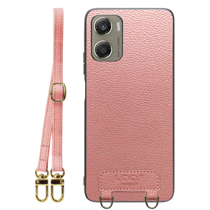 [ LOOF LUXURY-SHELL SHOULDER ] moto g06 モトローラ XT2535-6 ショルダーストラップ付き シンプルでスマート 本革 シェル型ケース ショルダー ストラップ スマホショルダー [ moto g06 ]