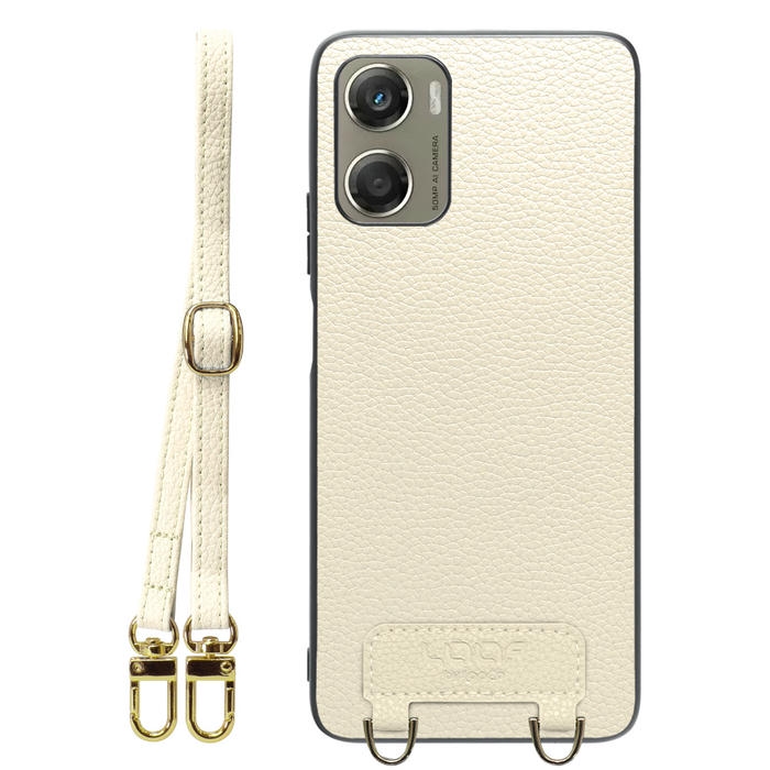 [ LOOF LUXURY-SHELL SHOULDER ] moto g06 モトローラ XT2535-6 ショルダーストラップ付き シンプルでスマート 本革 シェル型ケース ショルダー ストラップ スマホショルダー [ moto g06 ]