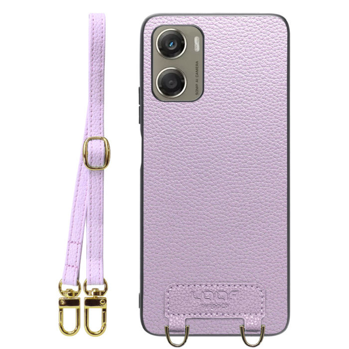 [ LOOF LUXURY-SHELL SHOULDER ] moto g06 モトローラ XT2535-6 ショルダーストラップ付き シンプルでスマート 本革 シェル型ケース ショルダー ストラップ スマホショルダー [ moto g06 ]