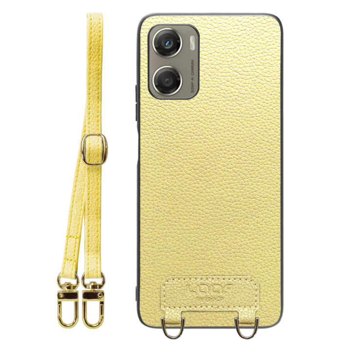[ LOOF LUXURY-SHELL SHOULDER ] moto g06 モトローラ XT2535-6 ショルダーストラップ付き シンプルでスマート 本革 シェル型ケース ショルダー ストラップ スマホショルダー [ moto g06 ]