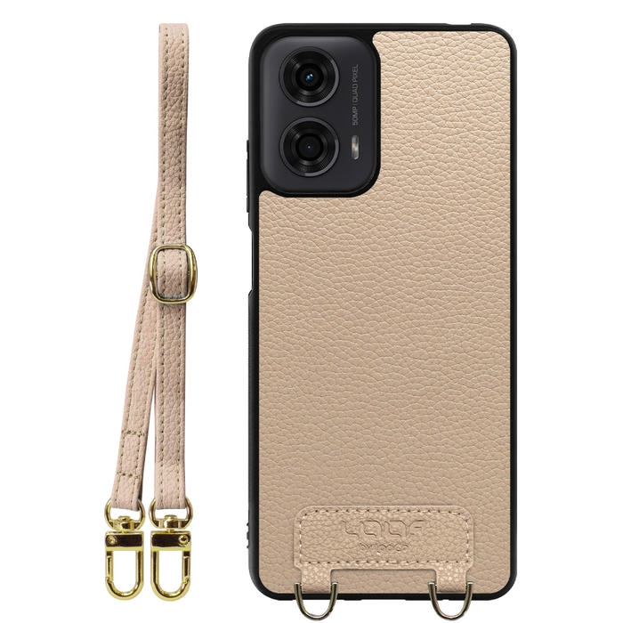 [ LOOF LUXURY-SHELL SHOULDER ] moto g24 motorola g24 ショルダーストラップ付き シンプルでスマート 本革 シェル型ケース ショルダー ストラップ スマホショルダー [ moto g24 ]