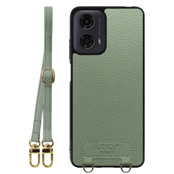 [ LOOF LUXURY-SHELL SHOULDER ] moto g24 motorola g24 ショルダーストラップ付き シンプルでスマート 本革 シェル型ケース ショルダー ストラップ スマホショルダー [ moto g24 ]