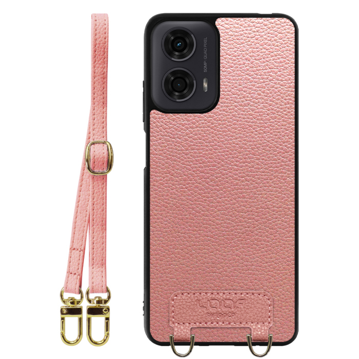[ LOOF LUXURY-SHELL SHOULDER ] moto g24 motorola g24 ショルダーストラップ付き シンプルでスマート 本革 シェル型ケース ショルダー ストラップ スマホショルダー [ moto g24 ]