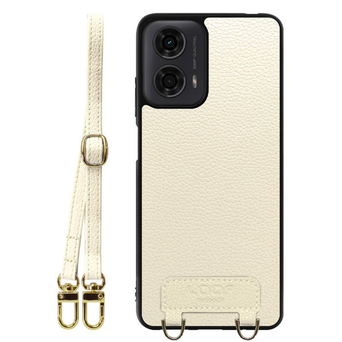 [ LOOF LUXURY-SHELL SHOULDER ] moto g24 motorola g24 ショルダーストラップ付き シンプルでスマート 本革 シェル型ケース ショルダー ストラップ スマホショルダー [ moto g24 ]