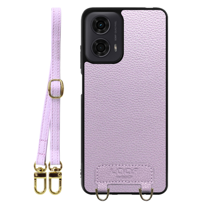 [ LOOF LUXURY-SHELL SHOULDER ] moto g24 motorola g24 ショルダーストラップ付き シンプルでスマート 本革 シェル型ケース ショルダー ストラップ スマホショルダー [ moto g24 ]