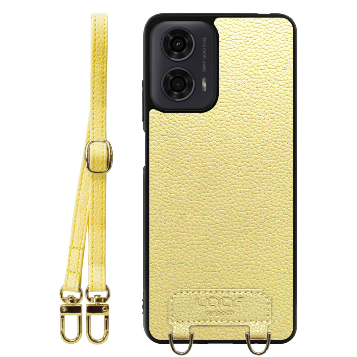 [ LOOF LUXURY-SHELL SHOULDER ] moto g24 motorola g24 ショルダーストラップ付き シンプルでスマート 本革 シェル型ケース ショルダー ストラップ スマホショルダー [ moto g24 ]