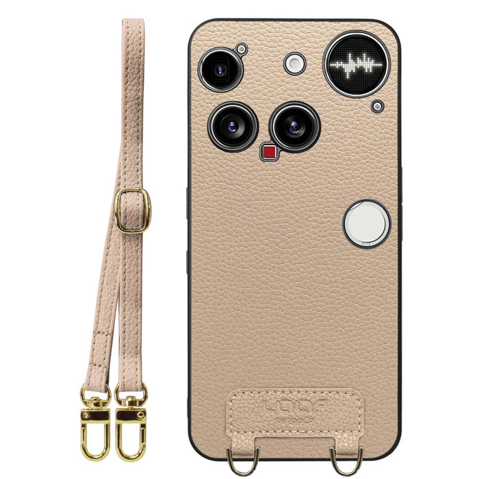 [ LOOF LUXURY-SHELL SHOULDER ] Nothing Phone (3) ナッシングフォンスリー ショルダーストラップ付き シンプルでスマート 本革 シェル型ケース ショルダー ストラップ スマホショルダー [ Nothing Phone (3) 用 ]