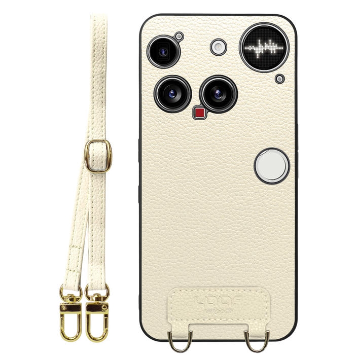 [ LOOF LUXURY-SHELL SHOULDER ] Nothing Phone (3) ナッシングフォンスリー ショルダーストラップ付き シンプルでスマート 本革 シェル型ケース ショルダー ストラップ スマホショルダー [ Nothing Phone (3) 用 ]