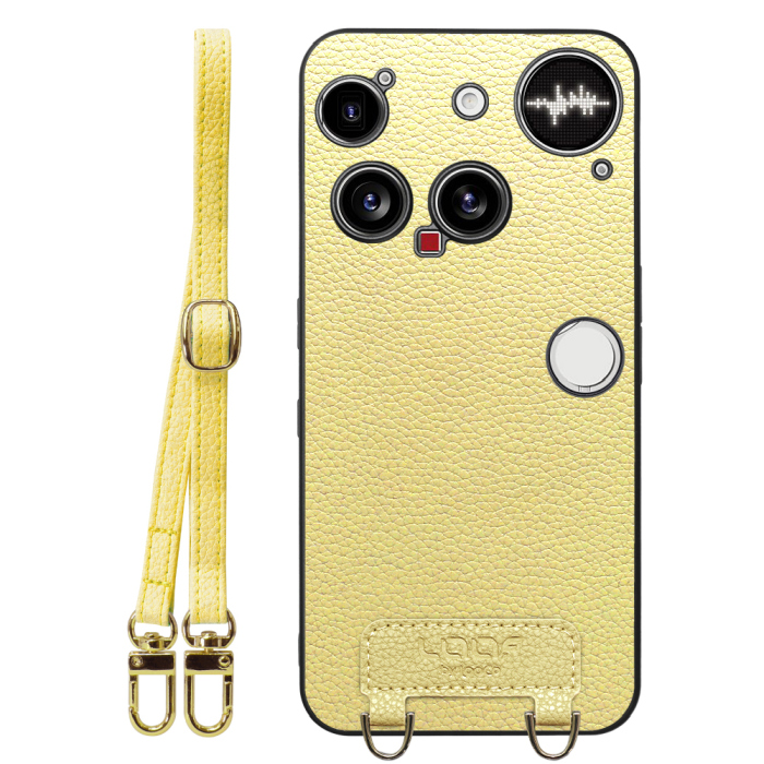 [ LOOF LUXURY-SHELL SHOULDER ] Nothing Phone (3) ナッシングフォンスリー ショルダーストラップ付き シンプルでスマート 本革 シェル型ケース ショルダー ストラップ スマホショルダー [ Nothing Phone (3) 用 ]