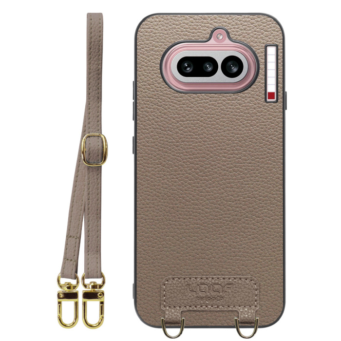 [ LOOF LUXURY-SHELL SHOULDER ] Nothing Phone (4a) A069 ショルダーストラップ付き シンプルでスマート 本革 シェル型ケース ショルダー ストラップ スマホショルダー [ Nothing Phone (4a) ]