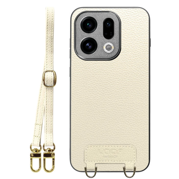[ LOOF LUXURY-SHELL SHOULDER ] OPPO Find X9 OPG07 CPH2797 ショルダーストラップ付き シンプルでスマート 本革 シェル型ケース ショルダー ストラップ スマホショルダー [ OPPO Find X9 ]