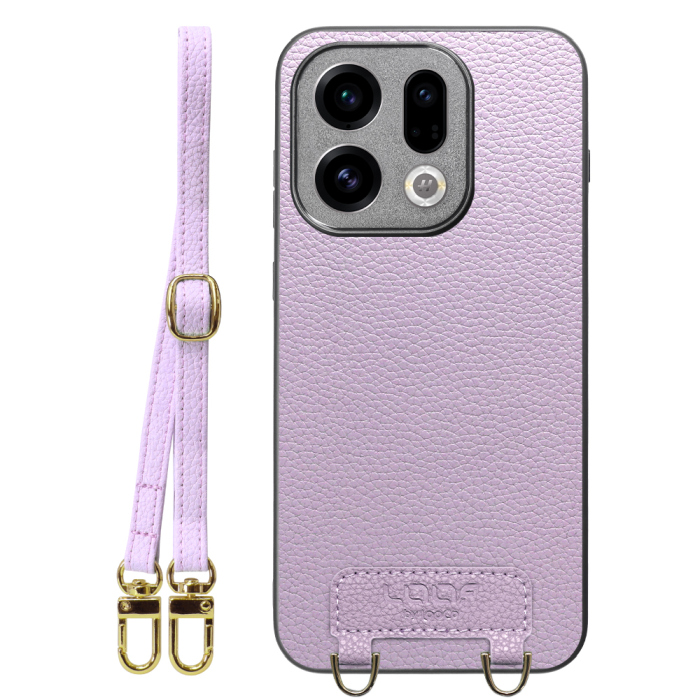 [ LOOF LUXURY-SHELL SHOULDER ] OPPO Find X9 OPG07 CPH2797 ショルダーストラップ付き シンプルでスマート 本革 シェル型ケース ショルダー ストラップ スマホショルダー [ OPPO Find X9 ]