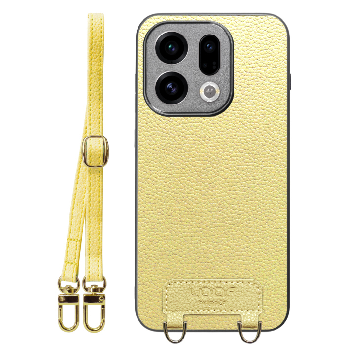[ LOOF LUXURY-SHELL SHOULDER ] OPPO Find X9 OPG07 CPH2797 ショルダーストラップ付き シンプルでスマート 本革 シェル型ケース ショルダー ストラップ スマホショルダー [ OPPO Find X9 ]