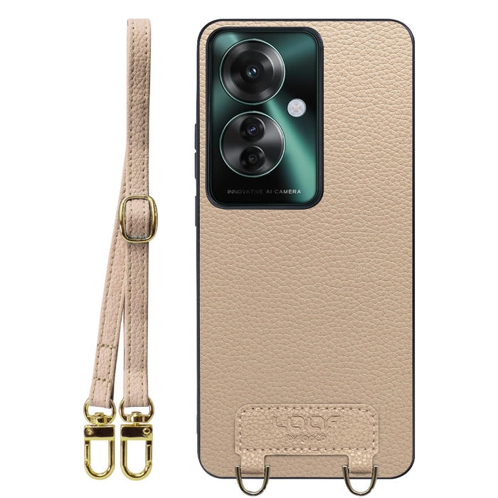 [ LOOF LUXURY-SHELL SHOULDER ] OPPO Reno11 A  ショルダーストラップ付き シンプルでスマート 本革 シェル型ケース ショルダー ストラップ スマホショルダー [ OPPO Reno11 A ]