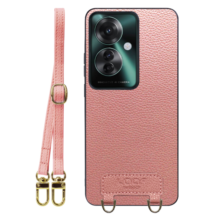 [ LOOF LUXURY-SHELL SHOULDER ] OPPO Reno11 A  ショルダーストラップ付き シンプルでスマート 本革 シェル型ケース ショルダー ストラップ スマホショルダー [ OPPO Reno11 A ]
