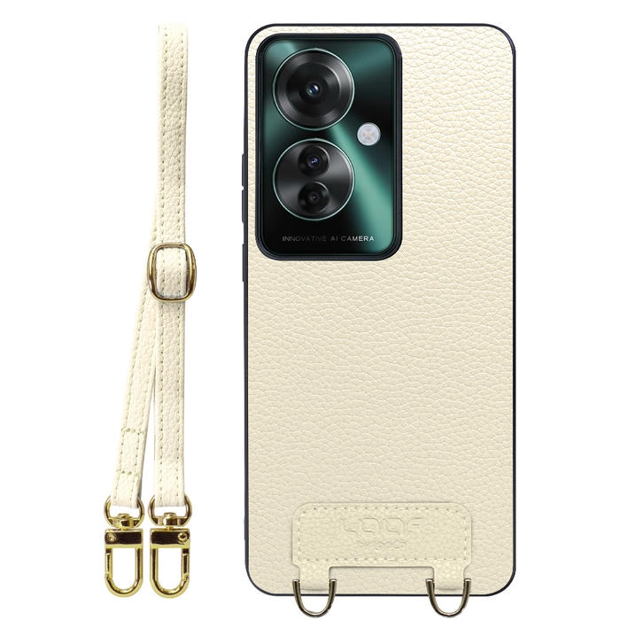 [ LOOF LUXURY-SHELL SHOULDER ] OPPO Reno11 A  ショルダーストラップ付き シンプルでスマート 本革 シェル型ケース ショルダー ストラップ スマホショルダー [ OPPO Reno11 A ]