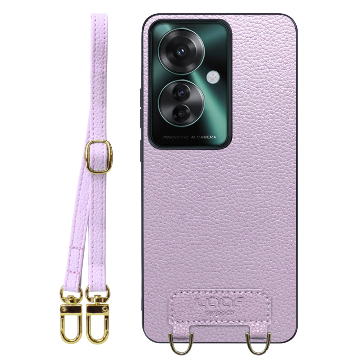 [ LOOF LUXURY-SHELL SHOULDER ] OPPO Reno11 A  ショルダーストラップ付き シンプルでスマート 本革 シェル型ケース ショルダー ストラップ スマホショルダー [ OPPO Reno11 A ]