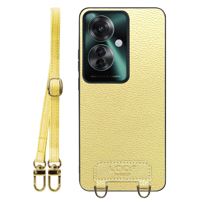 [ LOOF LUXURY-SHELL SHOULDER ] OPPO Reno11 A  ショルダーストラップ付き シンプルでスマート 本革 シェル型ケース ショルダー ストラップ スマホショルダー [ OPPO Reno11 A ]