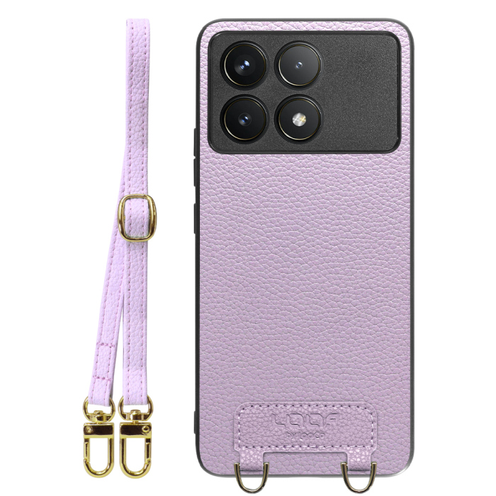 [ LOOF LUXURY-SHELL SHOULDER ] POCO F6 Pro  ショルダーストラップ付き シンプルでスマート 本革 シェル型ケース ショルダー ストラップ スマホショルダー [ POCO F6 Pro ]
