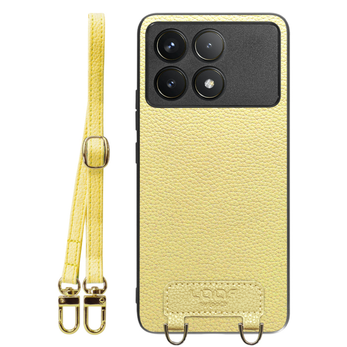 [ LOOF LUXURY-SHELL SHOULDER ] POCO F6 Pro  ショルダーストラップ付き シンプルでスマート 本革 シェル型ケース ショルダー ストラップ スマホショルダー [ POCO F6 Pro ]