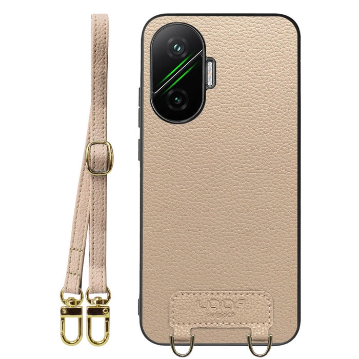 [ LOOF LUXURY-SHELL SHOULDER ] POCO F7 Xiaomi シャオミ ショルダーストラップ付き シンプルでスマート 本革 シェル型ケース ショルダー ストラップ スマホショルダー [ POCO F7 ]
