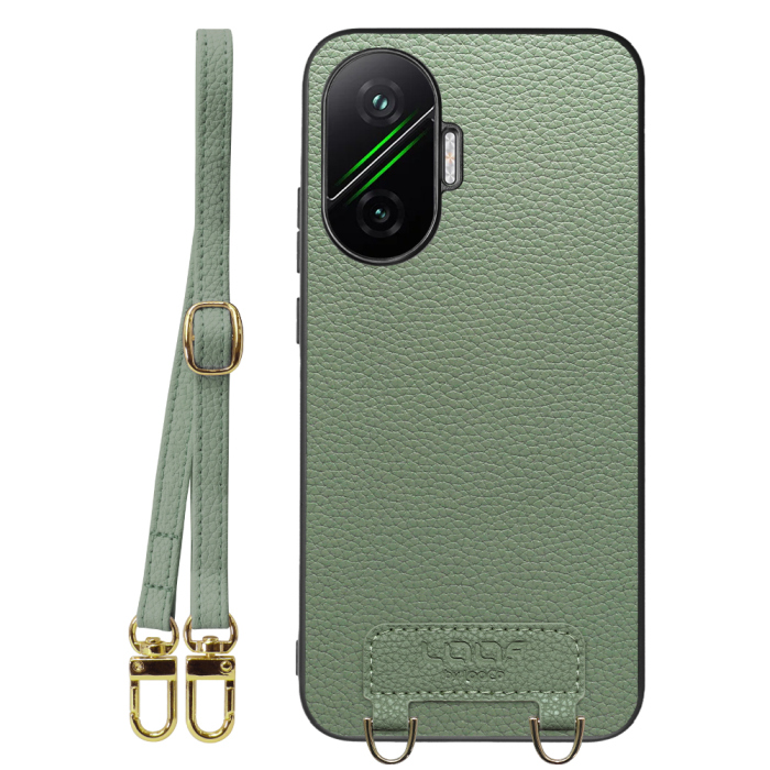 [ LOOF LUXURY-SHELL SHOULDER ] POCO F7 Xiaomi シャオミ ショルダーストラップ付き シンプルでスマート 本革 シェル型ケース ショルダー ストラップ スマホショルダー [ POCO F7 ]