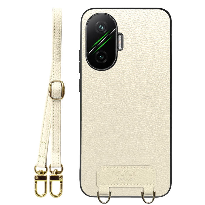 [ LOOF LUXURY-SHELL SHOULDER ] POCO F7 Xiaomi シャオミ ショルダーストラップ付き シンプルでスマート 本革 シェル型ケース ショルダー ストラップ スマホショルダー [ POCO F7 ]