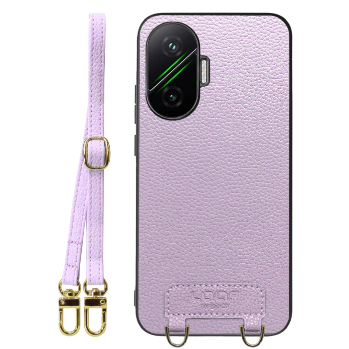 [ LOOF LUXURY-SHELL SHOULDER ] POCO F7 Xiaomi シャオミ ショルダーストラップ付き シンプルでスマート 本革 シェル型ケース ショルダー ストラップ スマホショルダー [ POCO F7 ]