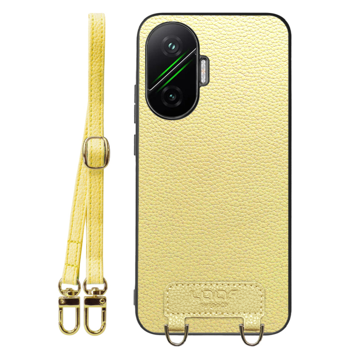 [ LOOF LUXURY-SHELL SHOULDER ] POCO F7 Xiaomi シャオミ ショルダーストラップ付き シンプルでスマート 本革 シェル型ケース ショルダー ストラップ スマホショルダー [ POCO F7 ]